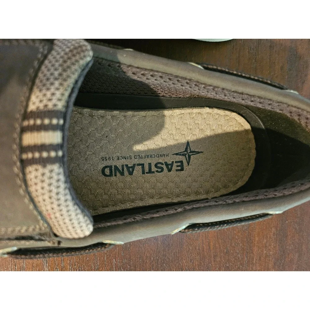 Eastland Boat Shoes Mens 10.5 Brown Slip On Loafers Casual Moc Toe Sneakers